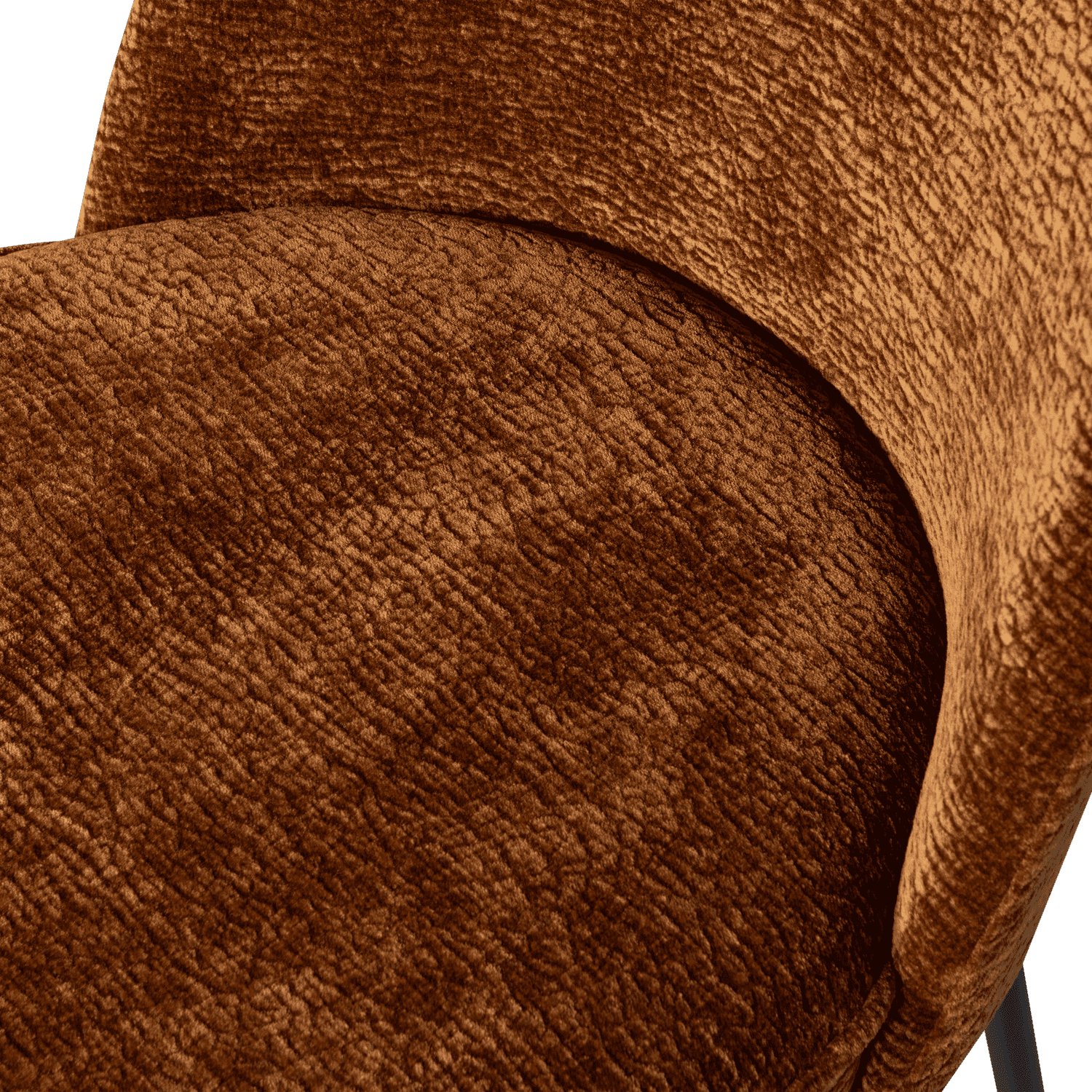 BePureHome Vogue eetkamerstoel 3d chenille midden bruin Bruin Eetkamerstoel