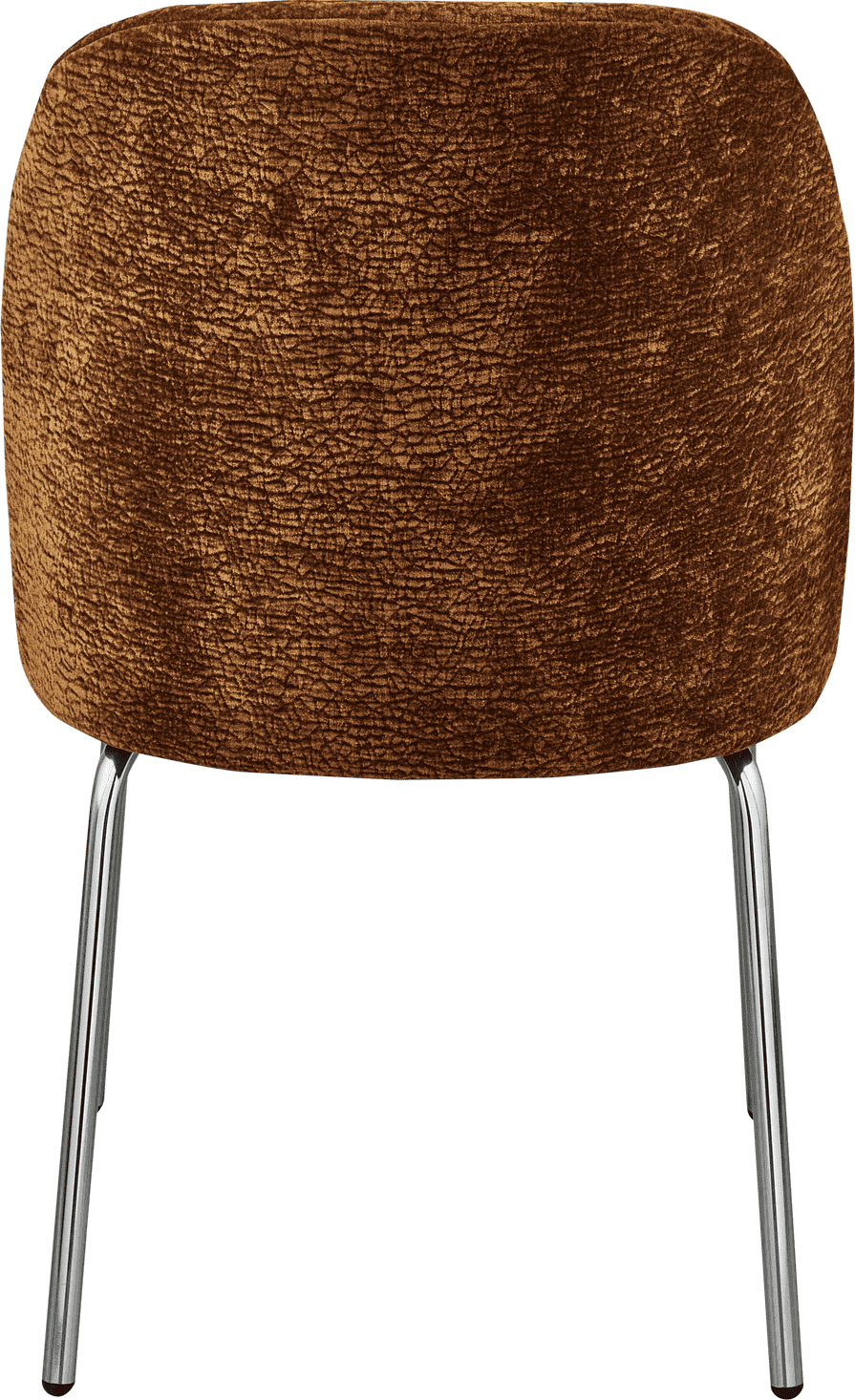 BePureHome Vogue eetkamerstoel 3d chenille midden bruin chrome poot Bruin Eetkamerstoel