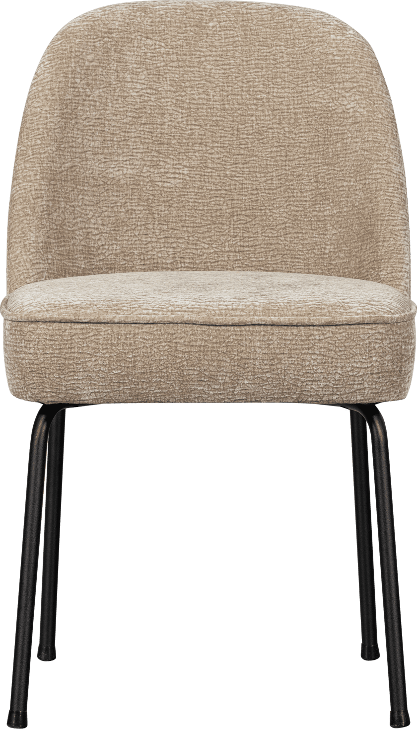 BePureHome Vogue eetkamerstoel 3d chenille zand Beige|Bruin Eetkamerstoel