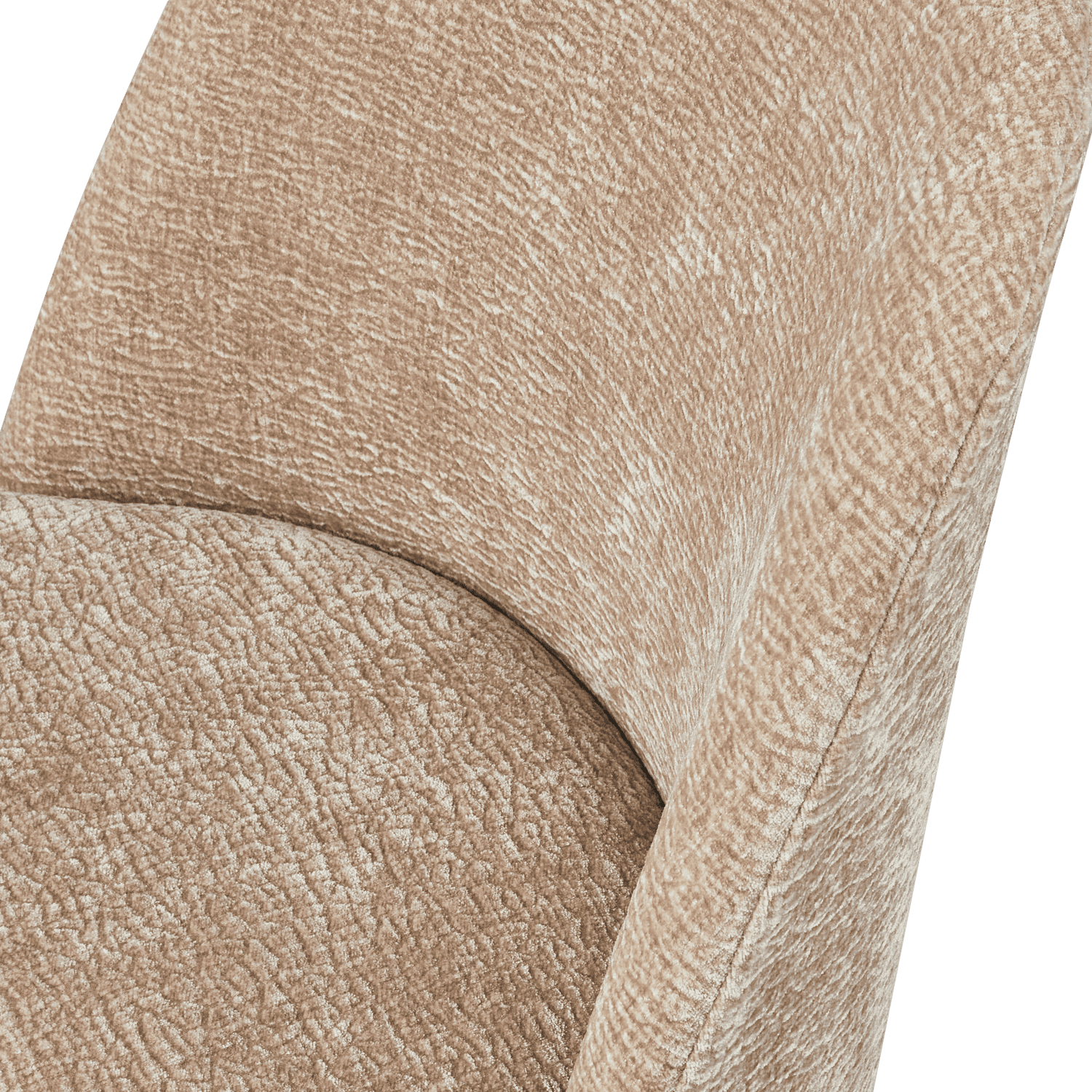 BePureHome Vogue eetkamerstoel 3d chenille zand chrome poot Beige|Bruin Eetkamerstoel