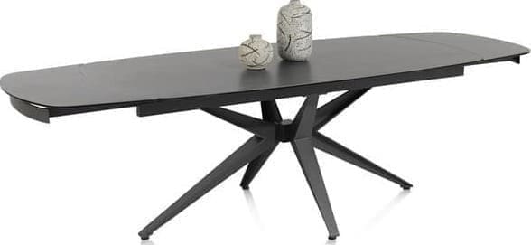 Henders & Hazel Lazio uitschuiftafel 170 x 100 cm (+ 2 x 40 cm.) Antraciet Eettafel