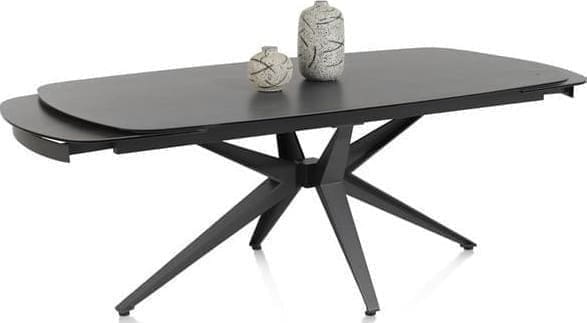 Henders & Hazel Lazio uitschuiftafel 170 x 100 cm (+ 2 x 40 cm.) Antraciet Eettafel