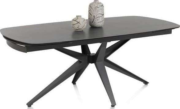 Henders & Hazel Lazio uitschuiftafel 170 x 100 cm (+ 2 x 40 cm.) Antraciet Eettafel