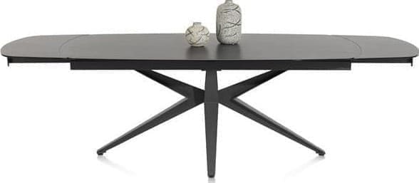 Henders & Hazel Lazio uitschuiftafel 170 x 100 cm (+ 2 x 40 cm.) Antraciet Eettafel