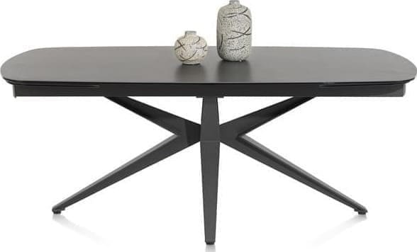 Henders & Hazel Lazio uitschuiftafel 200 x 100 cm (+ 2 x 40 cm.) Antraciet Eettafel