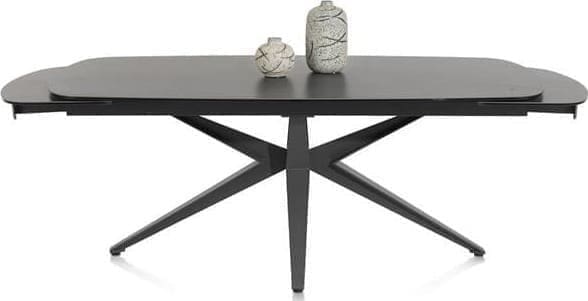Henders & Hazel Lazio uitschuiftafel 200 x 100 cm (+ 2 x 40 cm.) Antraciet Eettafel
