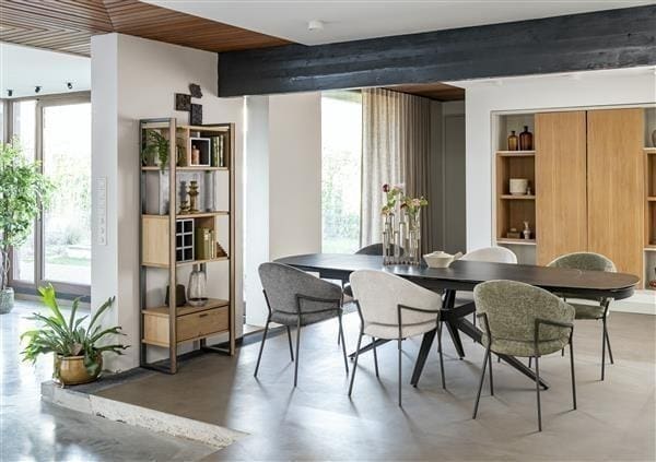 Henders & Hazel Lazio uitschuiftafel 200 x 100 cm (+ 2 x 40 cm.) Antraciet Eettafel
