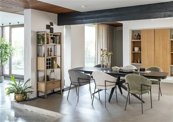 Henders & Hazel Lazio uitschuiftafel 200 x 100 cm (+ 2 x 40 cm.) Antraciet Eettafel
