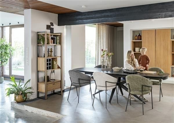 Henders & Hazel Lazio uitschuiftafel 200 x 100 cm (+ 2 x 40 cm.) Antraciet Eettafel