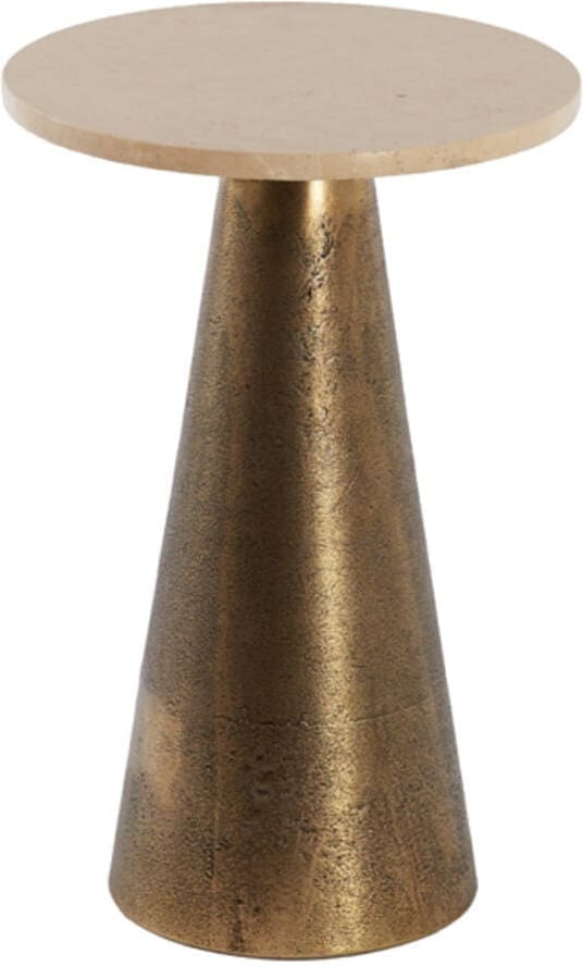 Bijzettafel Ynez - Travertin Zand+antiek Brons Light & Living Bijzettafel 6788013