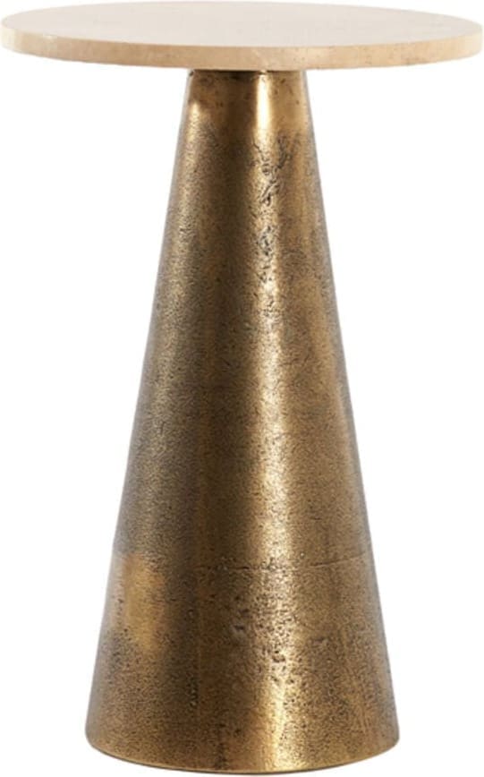Bijzettafel Ynez - Travertin Zand+antiek Brons Light & Living Bijzettafel 6788013