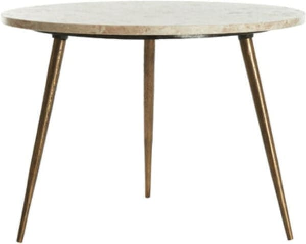 Bijzettafel Zeca - Taupe Marmer+antiek Brons Light & Living Bijzettafel 5505027