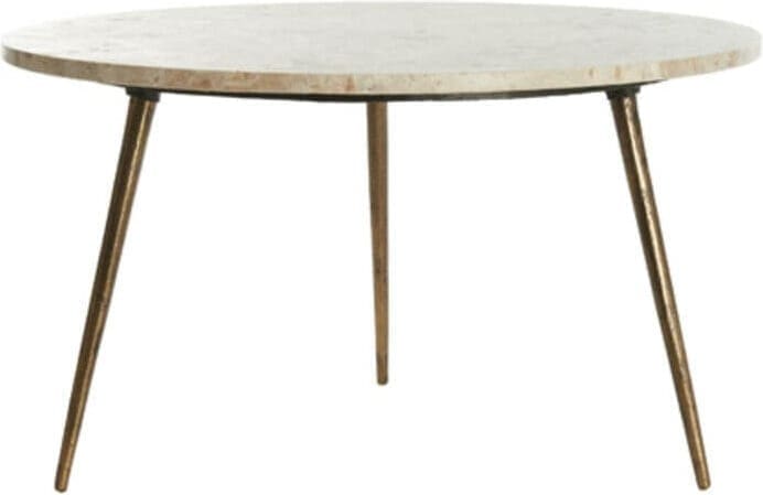 Bijzettafel Zeca - Taupe Marmer+antiek Brons Light & Living Bijzettafel 5505127