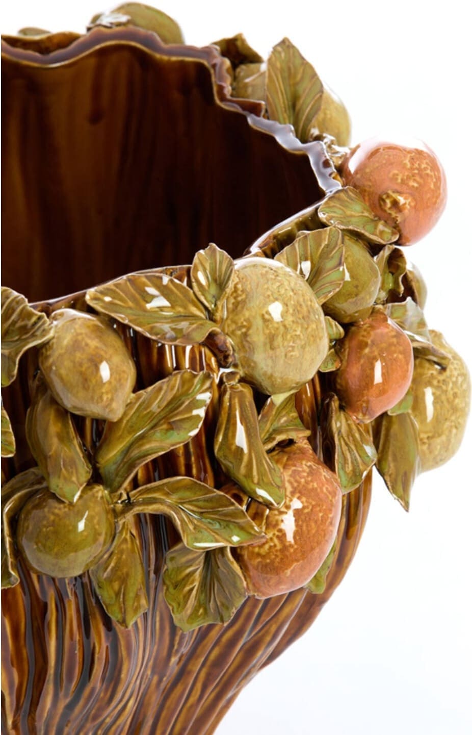 Vaas Lemoni - Keramiek Bruin-oranje+groen Light & Living Vaas 5712661
