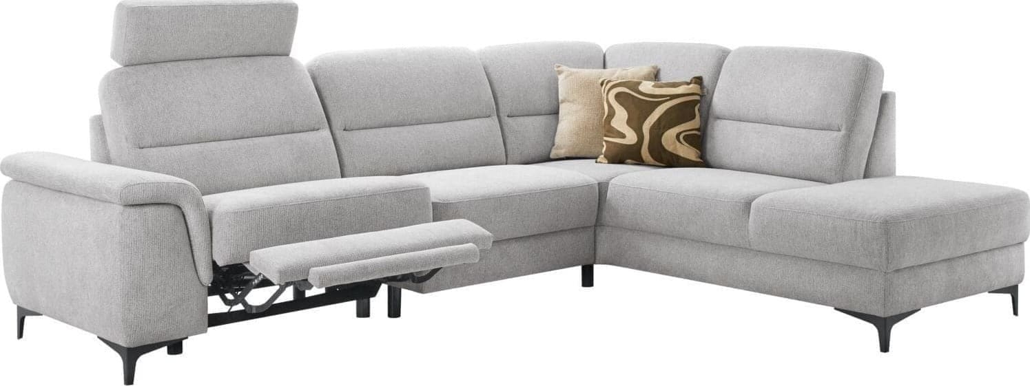 Profijt Meubel Hoekbank Mirtho grijs + relaxfunctie Grijs Hoekbank
