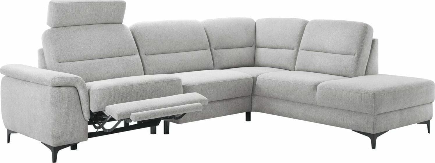 Profijt Meubel Hoekbank Mirtho grijs + relaxfunctie Grijs Hoekbank