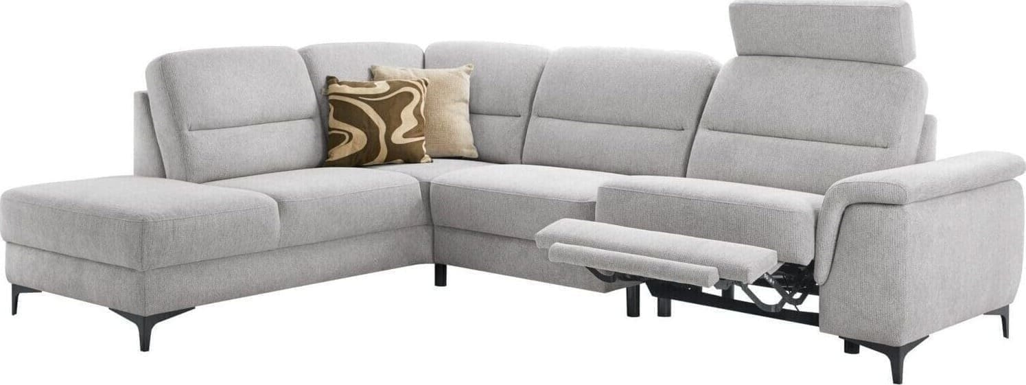 Profijt Meubel Hoekbank Mirtho grijs + relaxfunctie Grijs Hoekbank