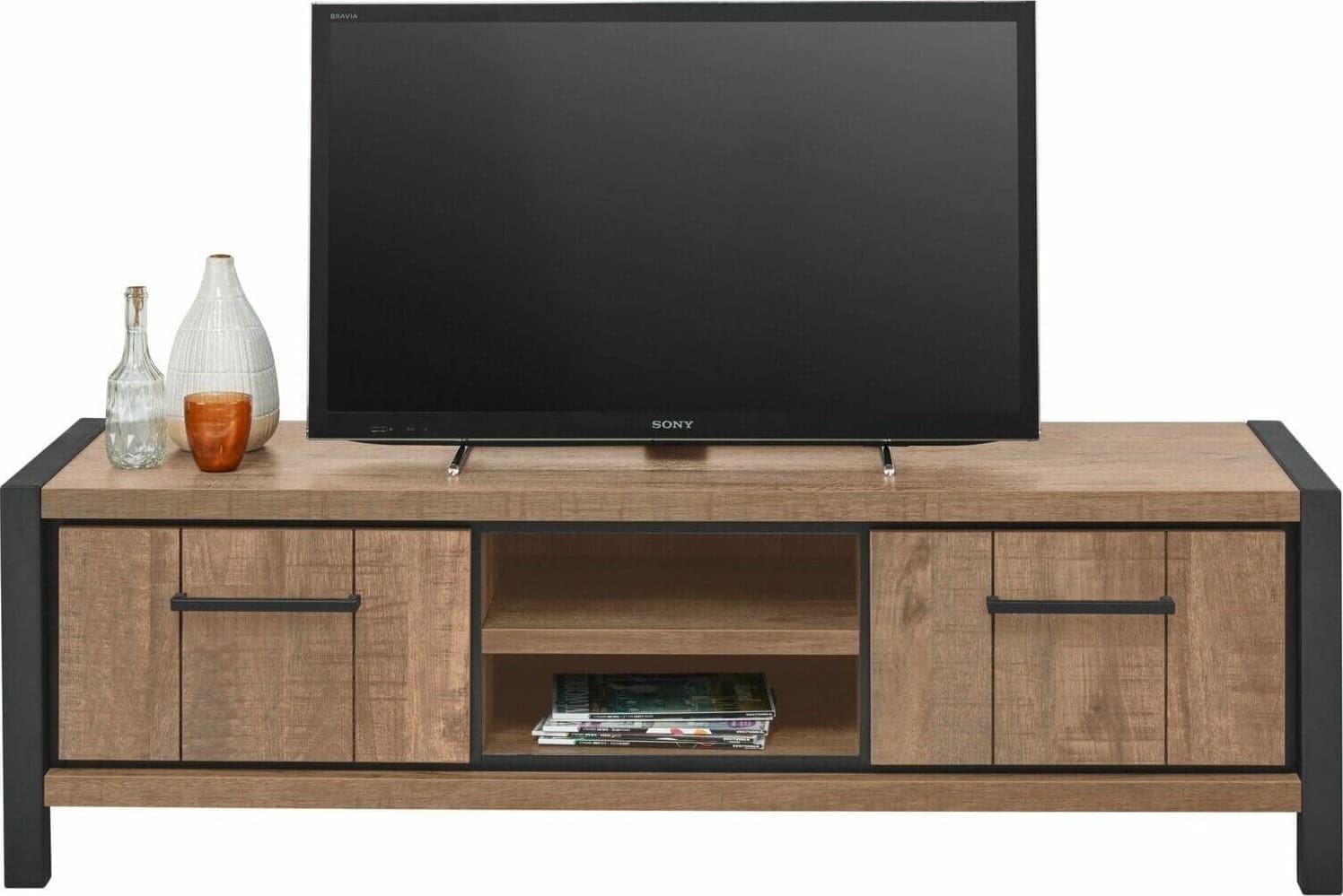 Profijt Meubel Tv-meubel Mantera dark mango Bruin|Naturel Tv-meubel|Tv-dressoir