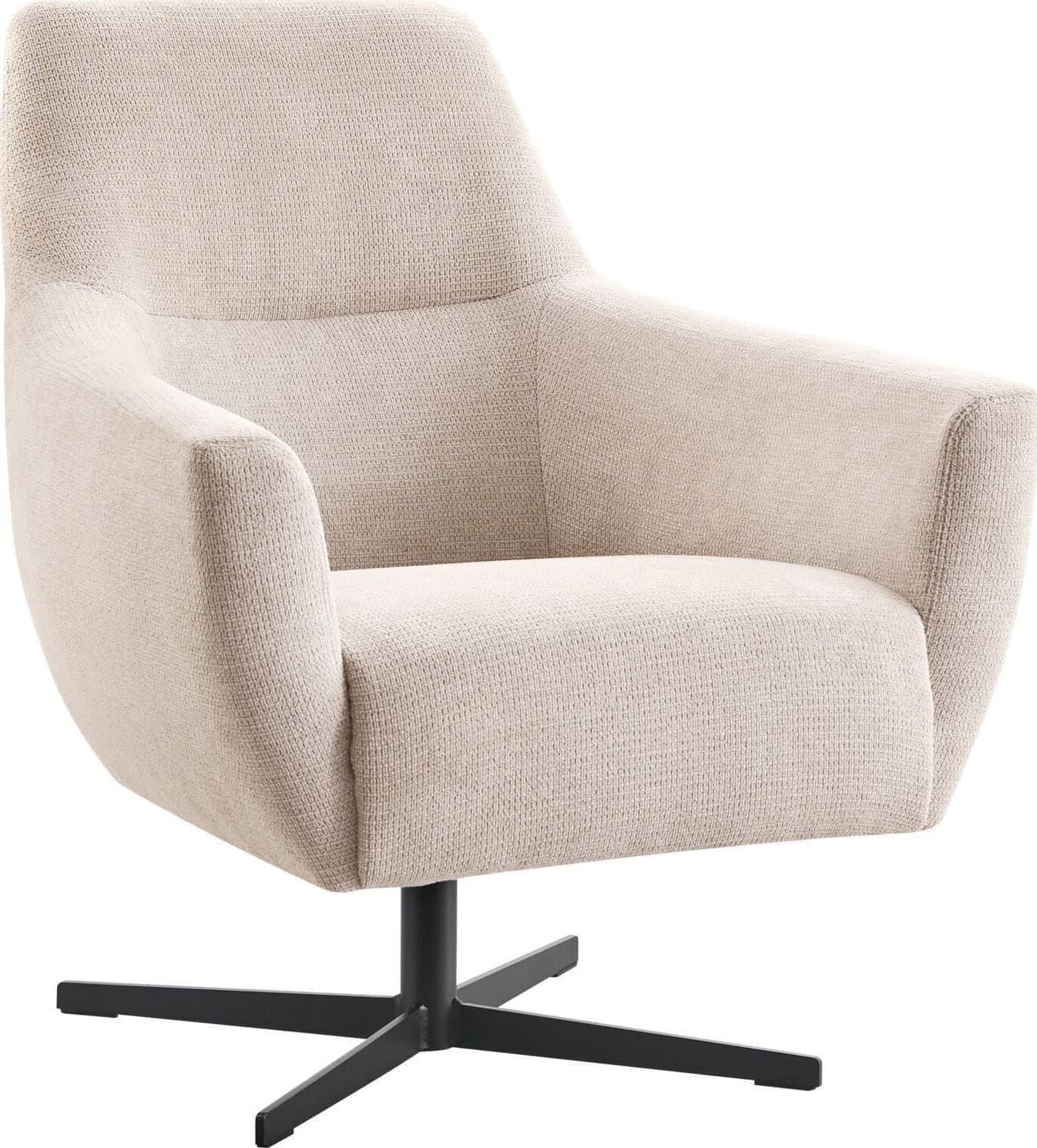 Pronto Wonen Draaifauteuil Gudo beige Beige|Wit Draaifauteuil