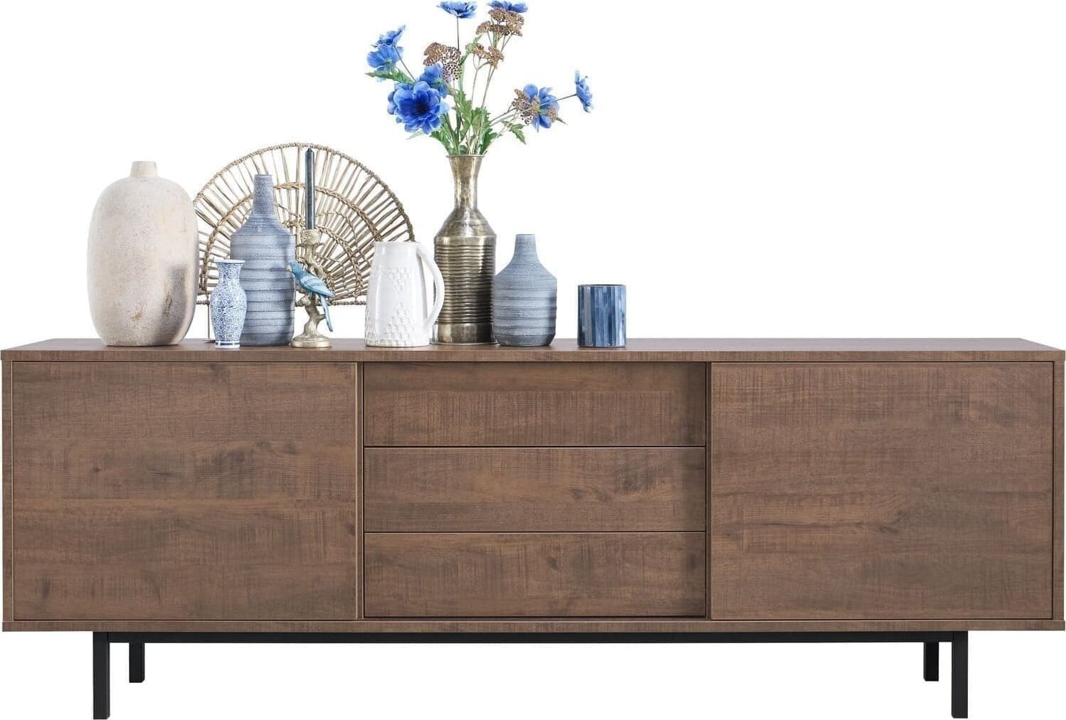 Pronto Wonen Dressoir Spazzare dark mango Bruin|Naturel Dressoir