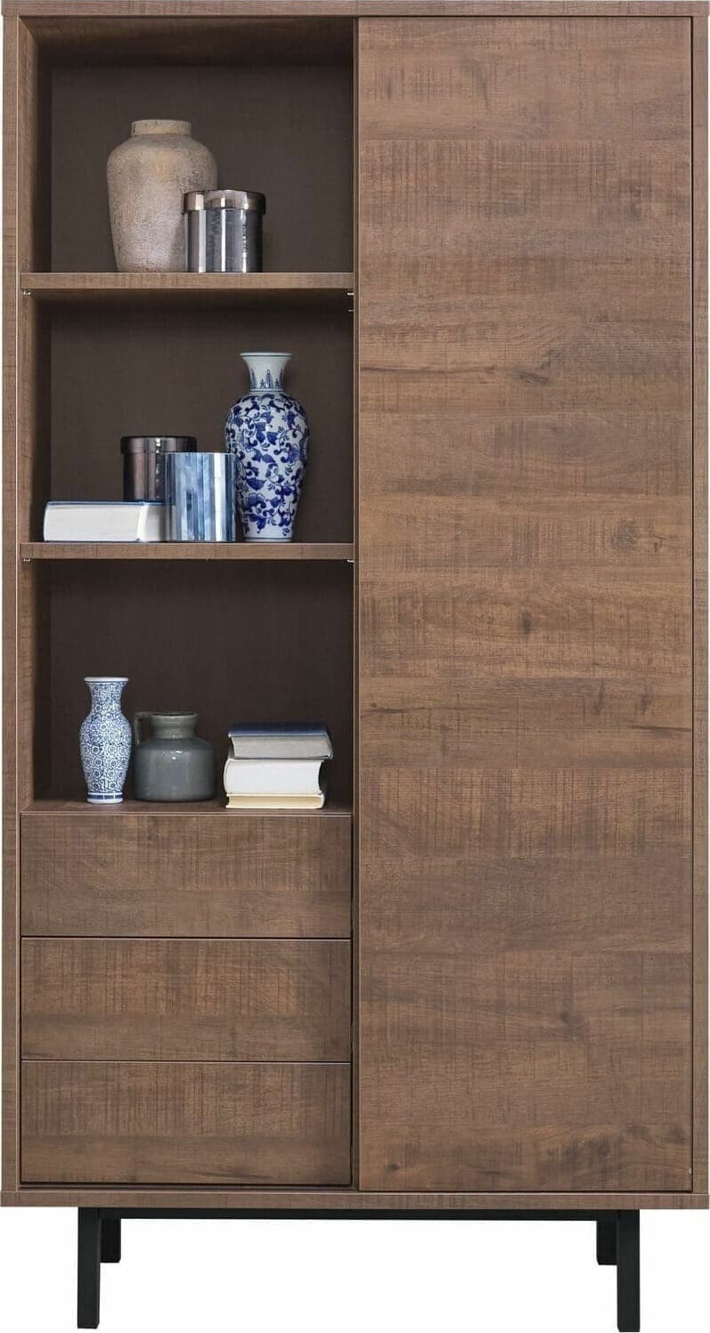 Pronto Wonen Opbergkast Spazzare (100 Cm) dark mango Bruin|Naturel Dressoir