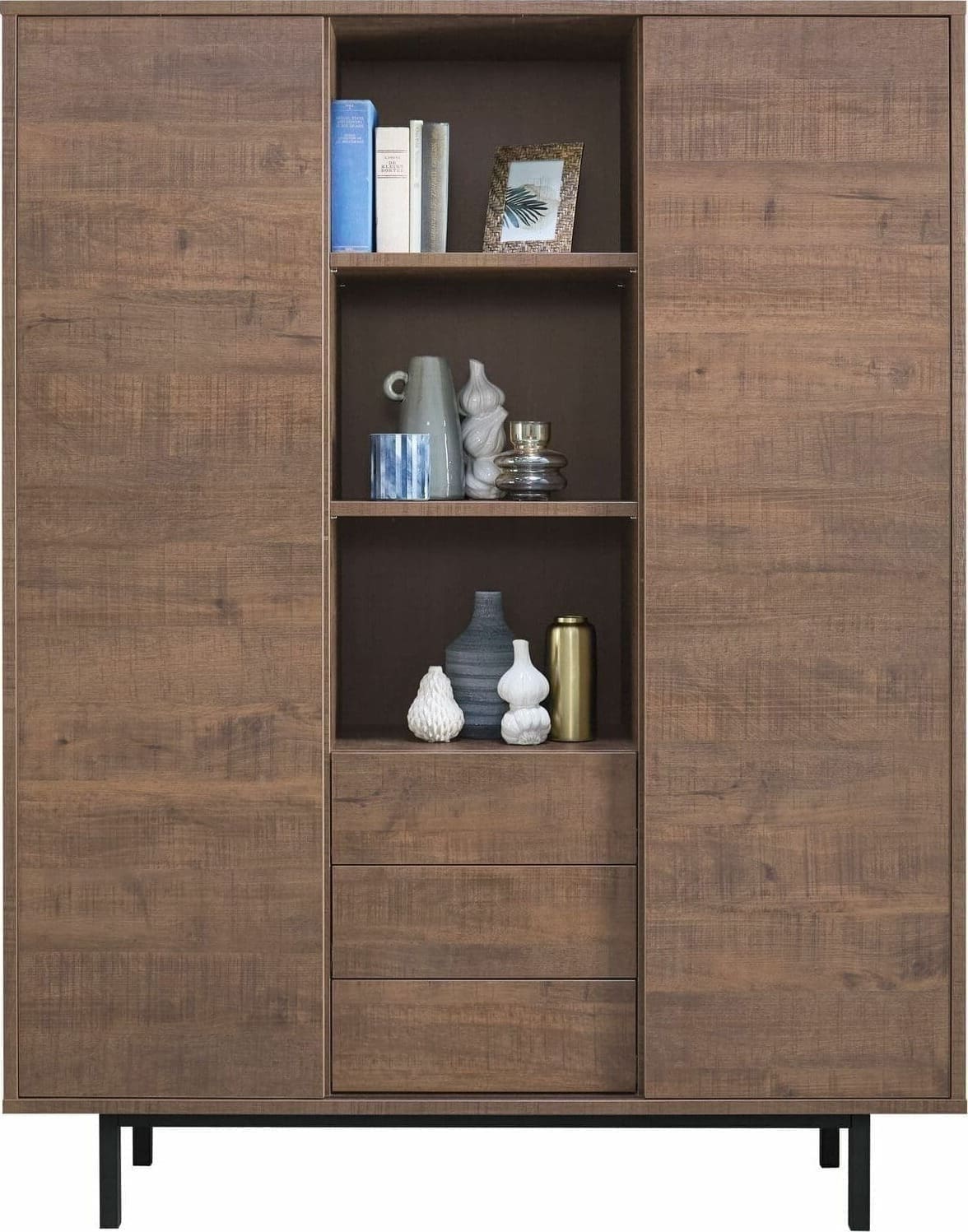 Pronto Wonen Opbergkast Spazzare (148 Cm) dark mango Bruin|Naturel Dressoir