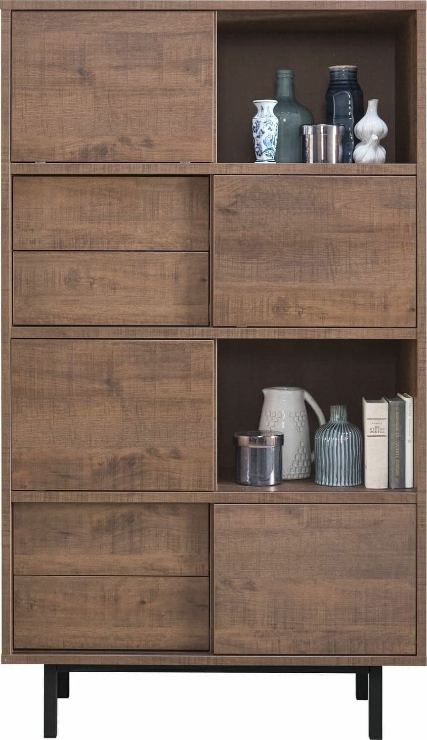 Pronto Wonen Opbergkast Spazzare laag (100 Cm) dark mango Bruin|Naturel Dressoir