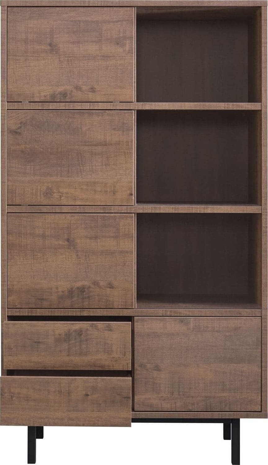 Pronto Wonen Opbergkast Spazzare laag (100 Cm) dark mango Bruin|Naturel Dressoir