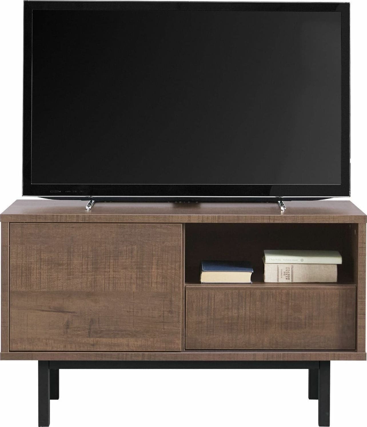 Pronto Wonen Tv-meubel Spazzare (100 Cm) dark mango Bruin|Naturel Dressoir