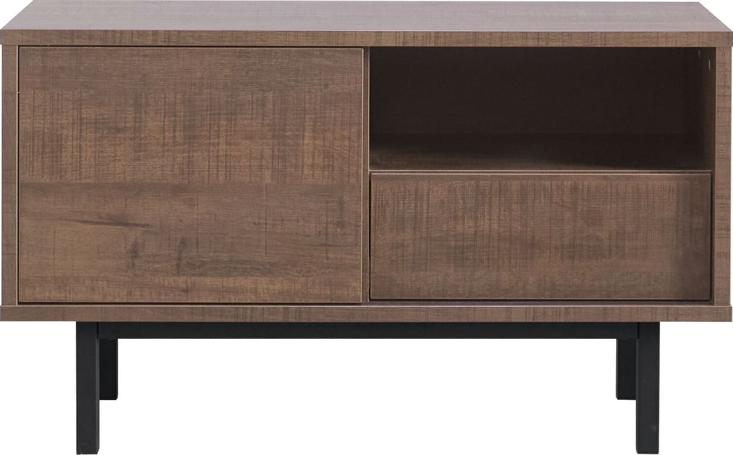 Pronto Wonen Tv-meubel Spazzare (100 Cm) dark mango Bruin|Naturel Dressoir