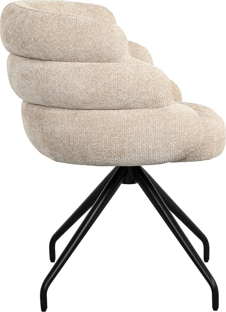 Richmond Interiors Draaifauteuil Kayla cream unicorn Eetkamerstoel
