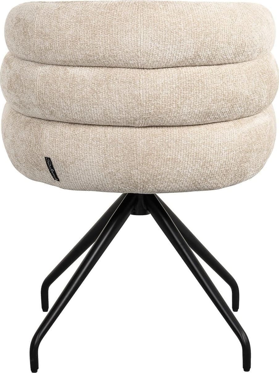 Richmond Interiors Draaifauteuil Kayla cream unicorn Eetkamerstoel