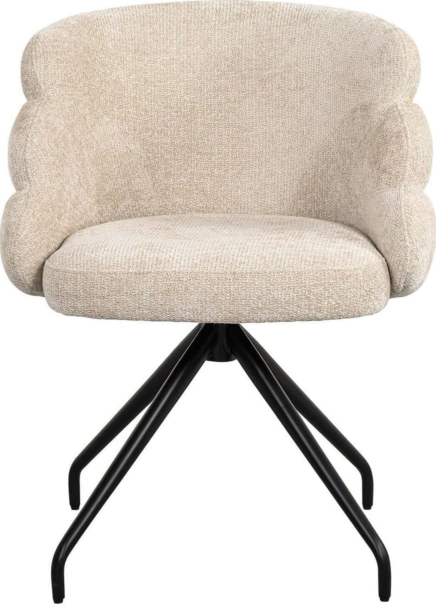 Richmond Interiors Draaifauteuil Kayla cream unicorn Eetkamerstoel