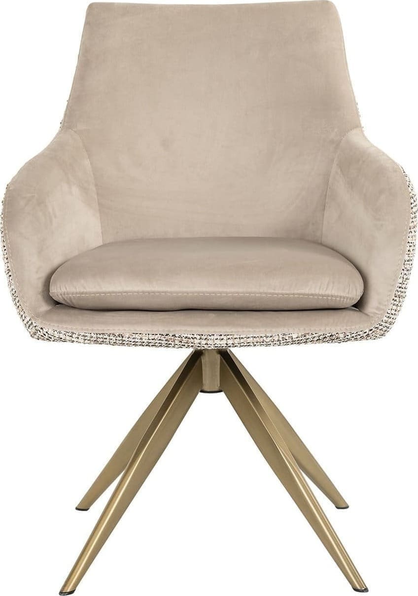 Richmond Interiors Draaifauteuil Lisonne be trendy nature / khaki velvet Eetkamerstoel