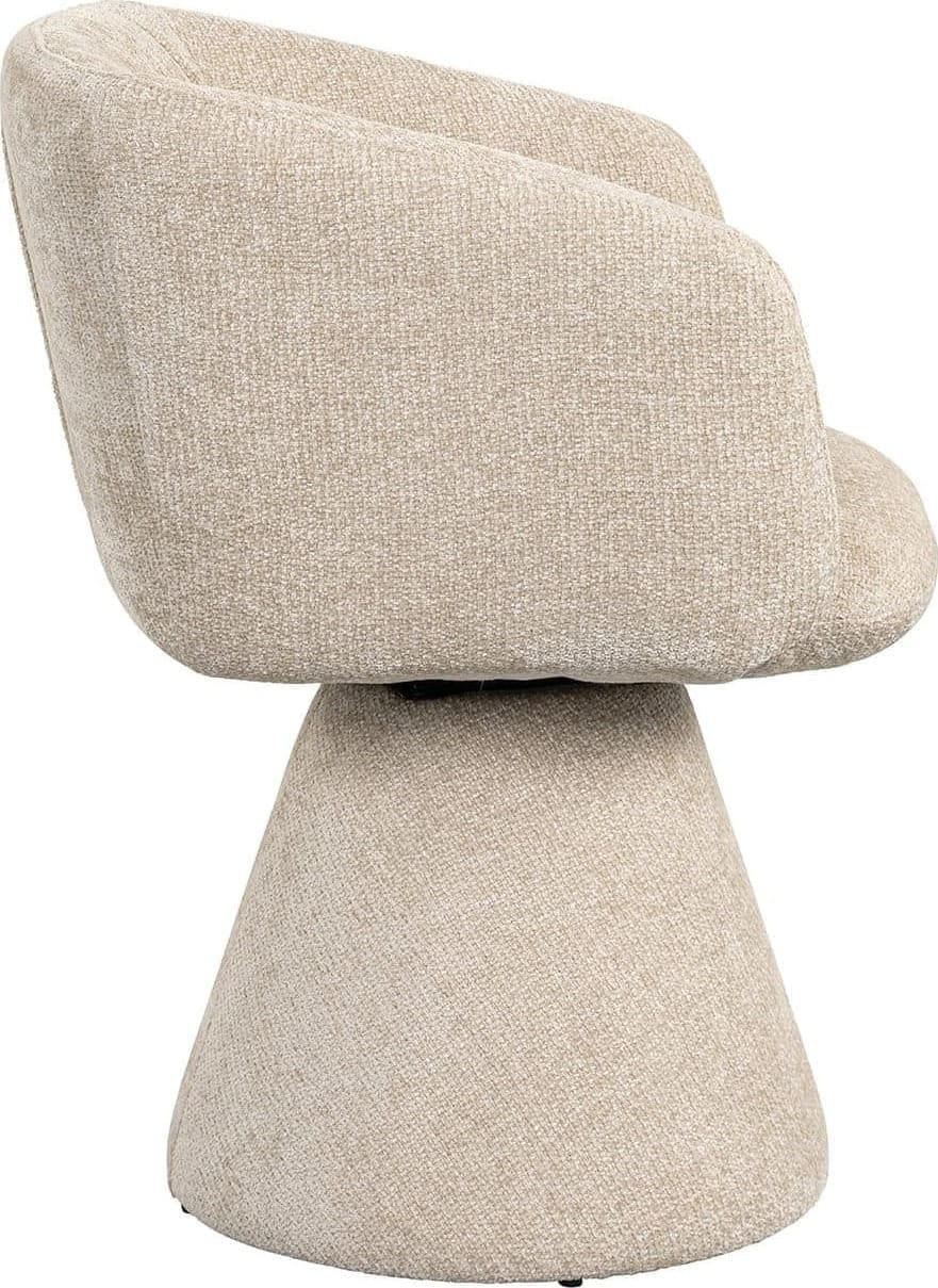 Richmond Interiors Draaifauteuil Madeline cream unicorn Eetkamerstoel