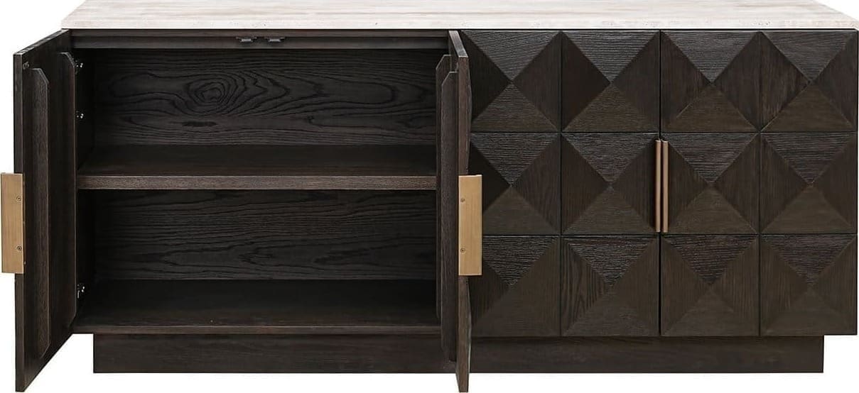 Richmond Interiors Dressoir Claremont 4-deurs Bruin Wandtafel