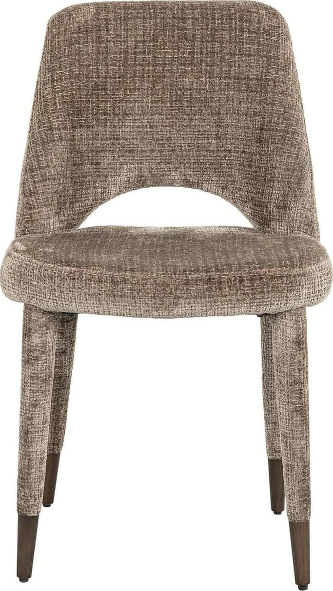 Richmond Interiors Eetkamerstoel Cecilia stone chenille fire retardant Taupe Eetkamerstoel