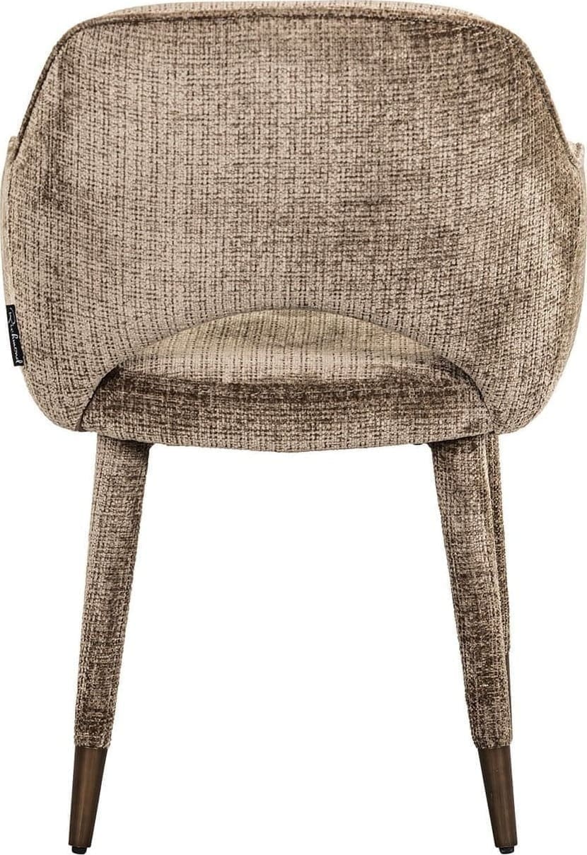 Richmond Interiors Eetkamerstoel Donnatella stone chenille fire retardant Taupe Eetkamerstoel