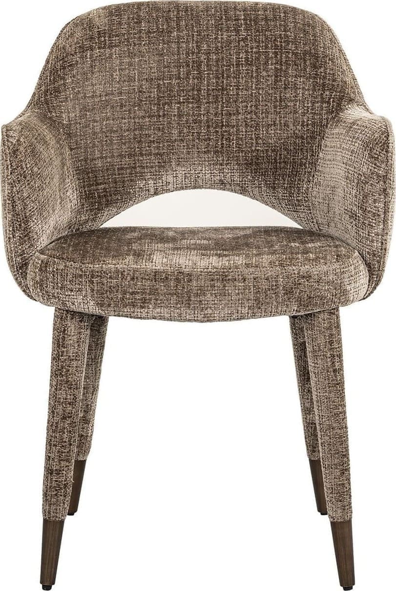 Richmond Interiors Eetkamerstoel Donnatella stone chenille fire retardant Taupe Eetkamerstoel