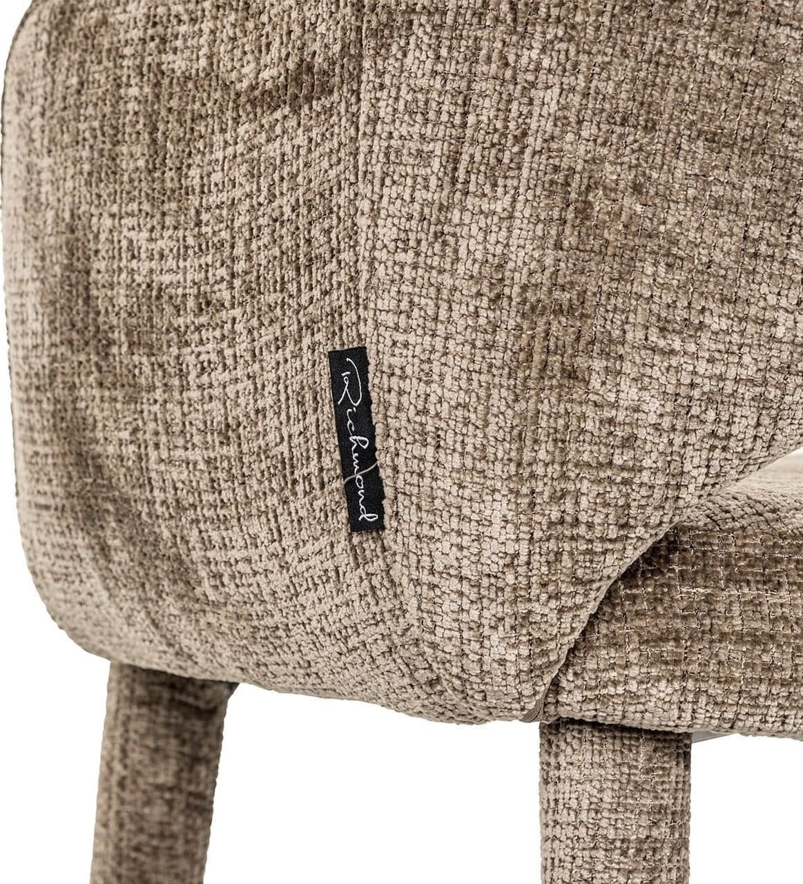 Richmond Interiors Eetkamerstoel Donnatella stone chenille fire retardant Taupe Eetkamerstoel