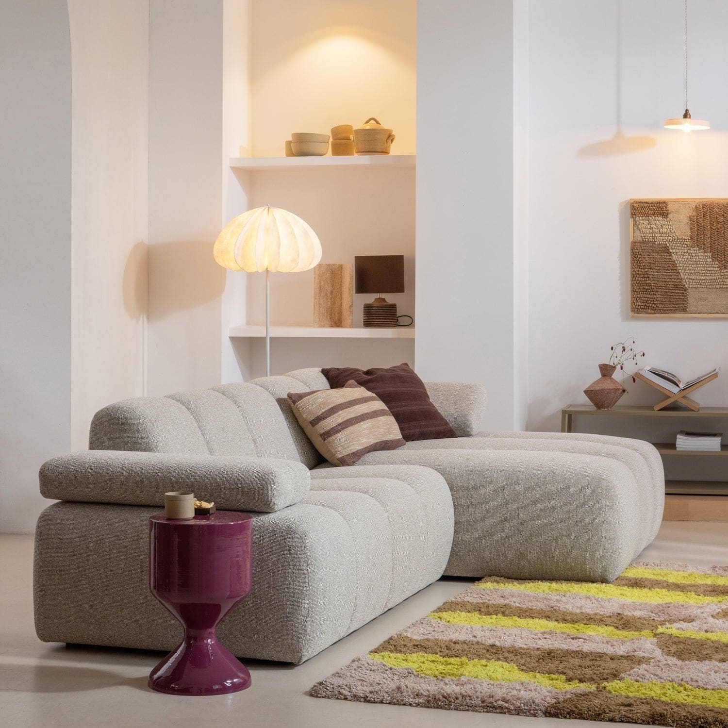 WOOOD Dalia vloerlamp papier wit 150xo50cm Wit Vloerlamp