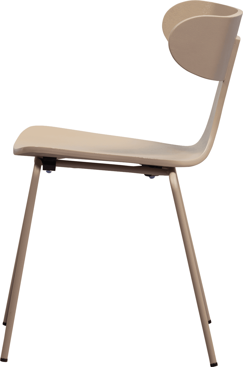 WOOOD Form houten stoel met metalen poot zand Beige|Bruin Eetkamerstoel