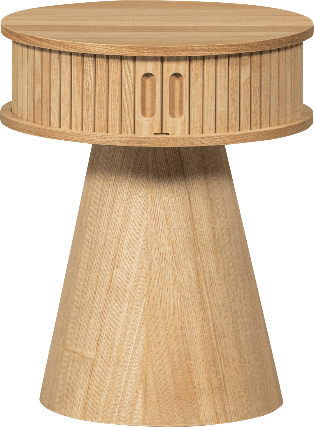 WOOOD Karri nachtkastje rond hout naturel Naturel Nachtkastje