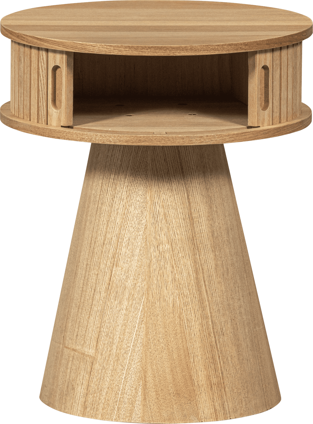 WOOOD Karri nachtkastje rond hout naturel Naturel Nachtkastje