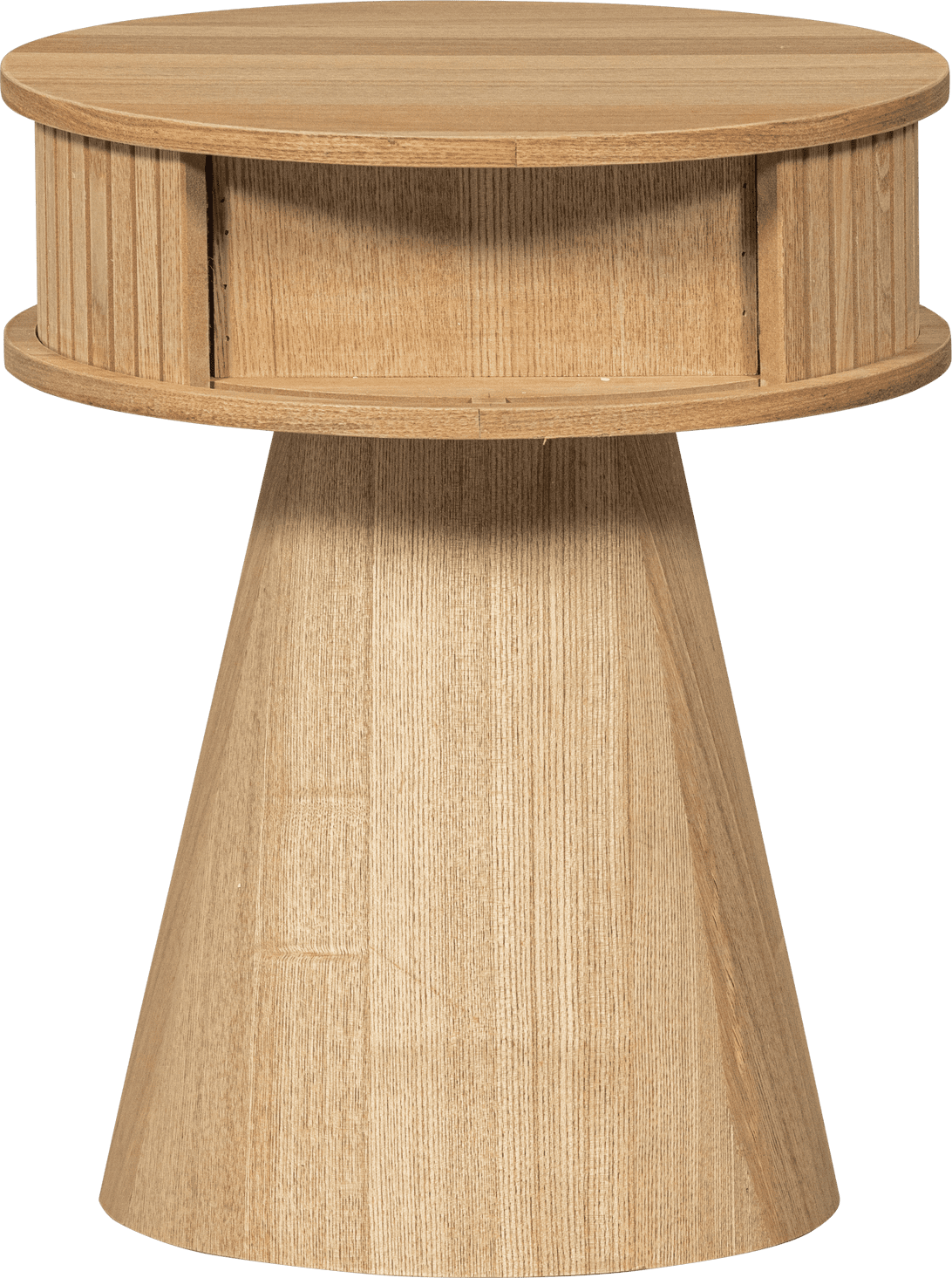 WOOOD Karri nachtkastje rond hout naturel Naturel Nachtkastje
