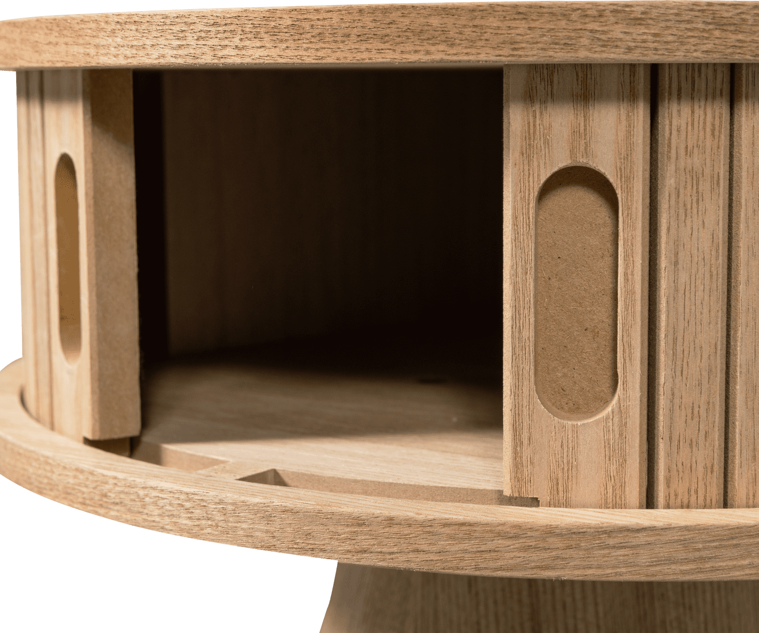 WOOOD Karri nachtkastje rond hout naturel Naturel Nachtkastje