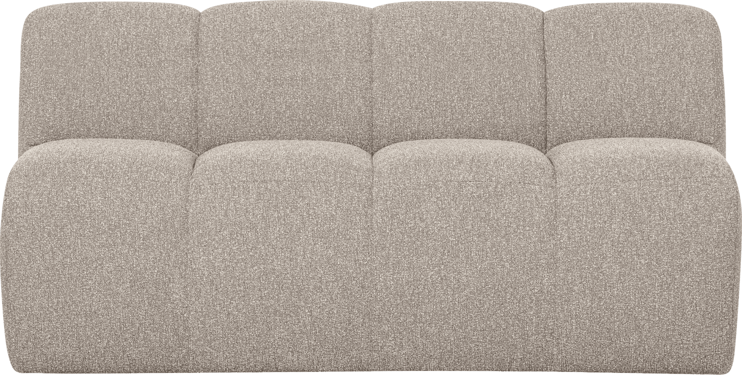 WOOOD Mojo bankje 160cm met rugleuning boucle beige melange Beige 2-zitsbank