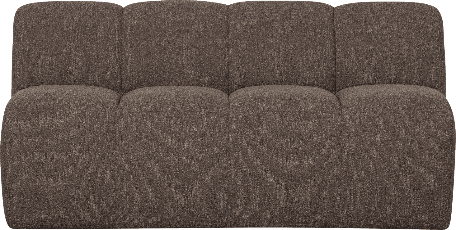 WOOOD Mojo bankje 160cm met rugleuning boucle bruin melange Bruin 2-zitsbank
