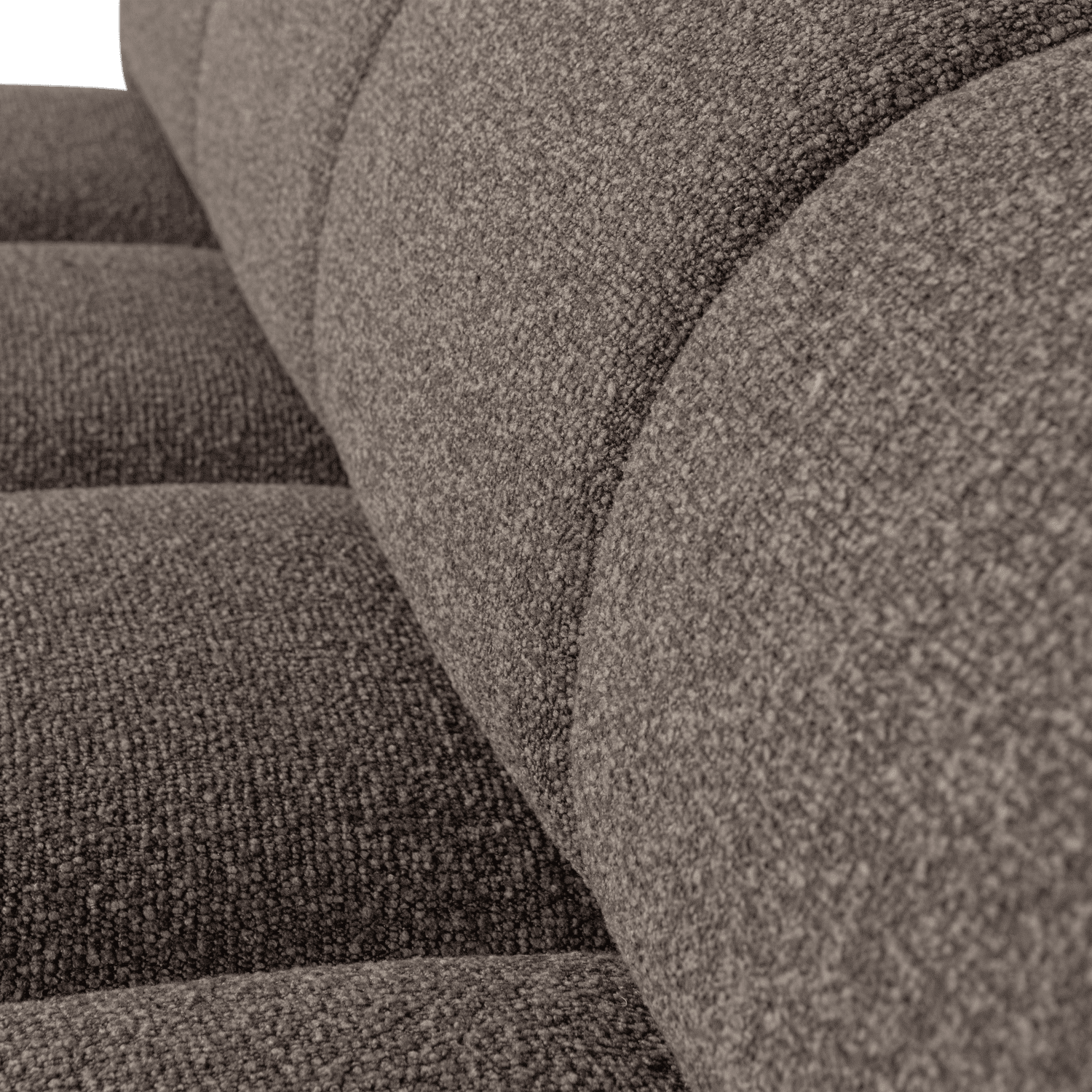 WOOOD Mojo bankje 160cm met rugleuning boucle bruin melange Bruin 2-zitsbank