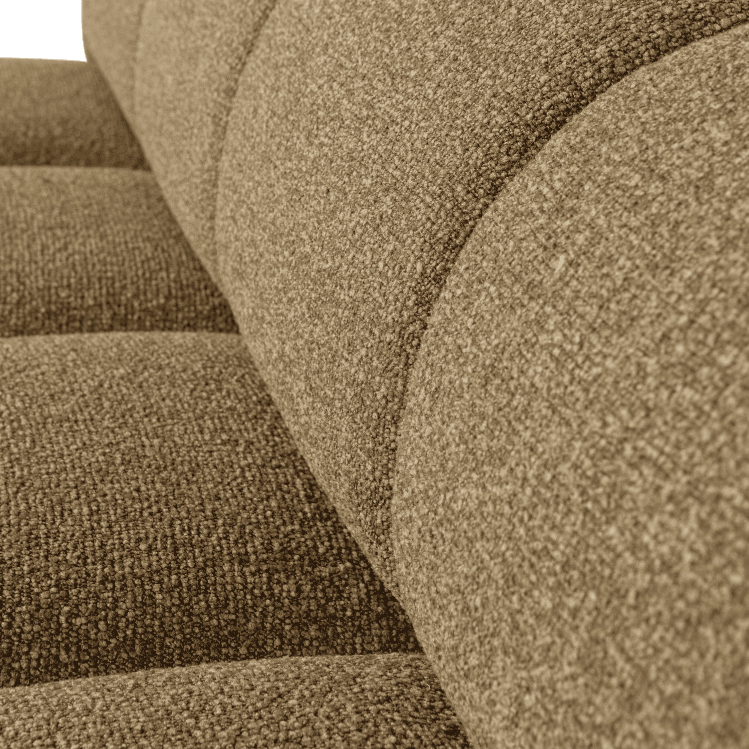 WOOOD Mojo bankje 160cm met rugleuning boucle geel/bruin melange Bruin 2-zitsbank